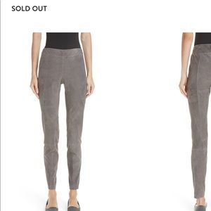Lafayette 148 New York 100% leather grey pants